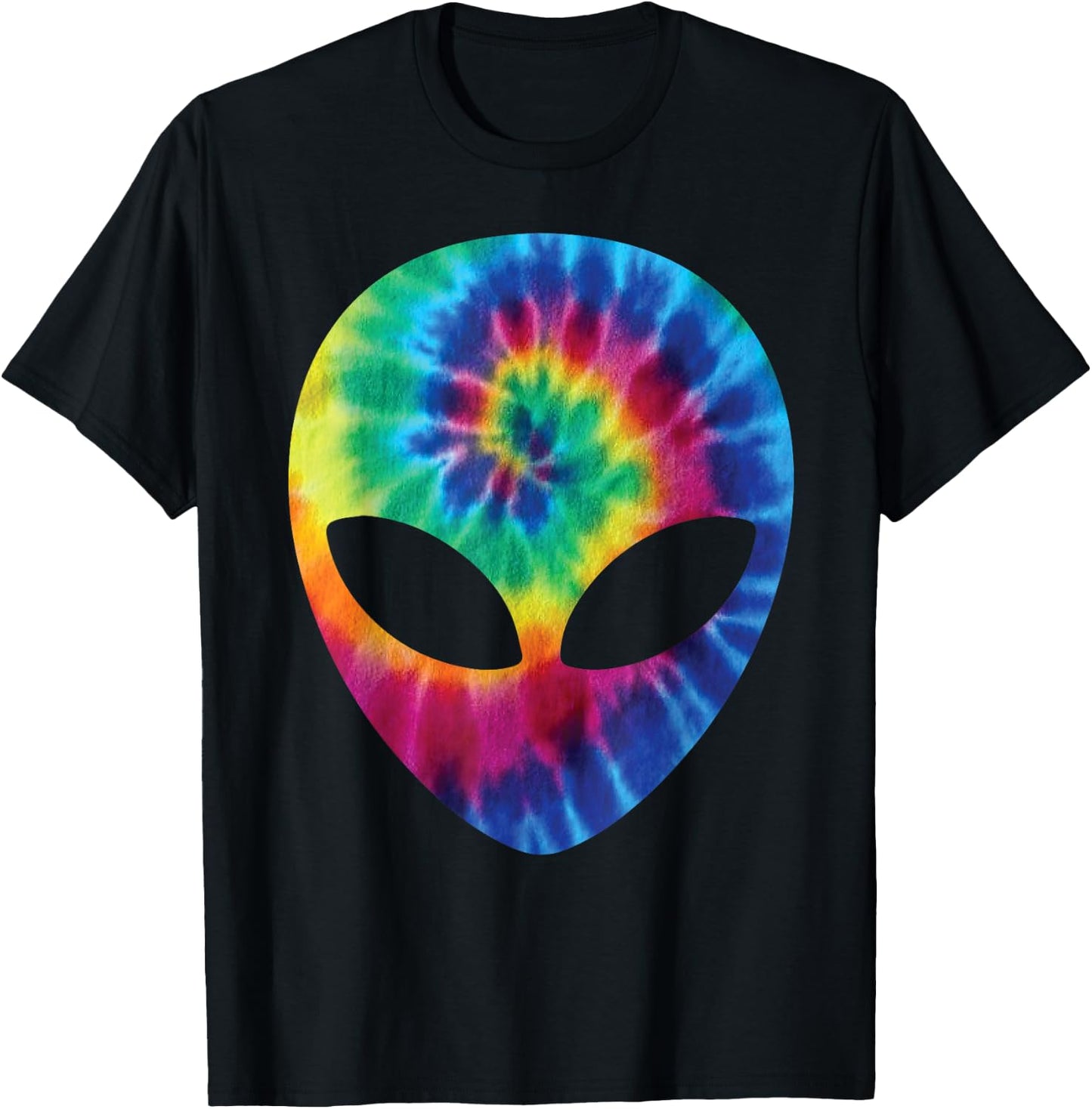 Alien Tie Dye Head Face T-Shirt - T-Shirt | Black