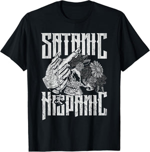 Satanic Hispanic Pentagram Mexican Occult Baphomet T-Shirt - T-Shirt | Black