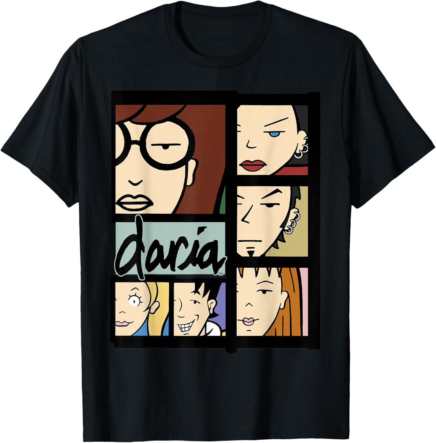 Daria Character Panels Logo Small T-Shirt - T-Shirt | Black