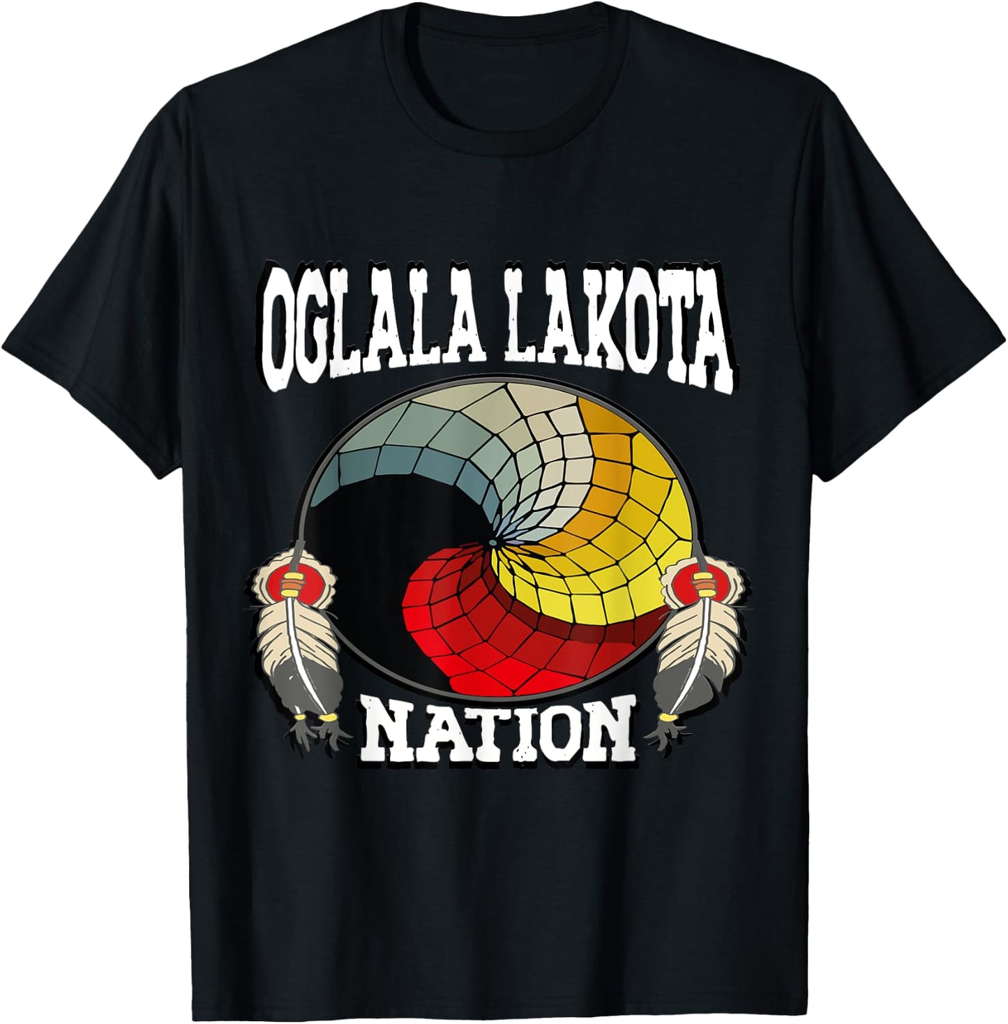 Native American Nation Medicine Wheel Oglala Lakota , Black, S T-Shirt - T-Shirt | Black