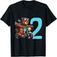Kinder Geburtstag Bär auf Motorrad 2 Jahre Junge Zahl Alter T-Shirt - T-Shirt | Black