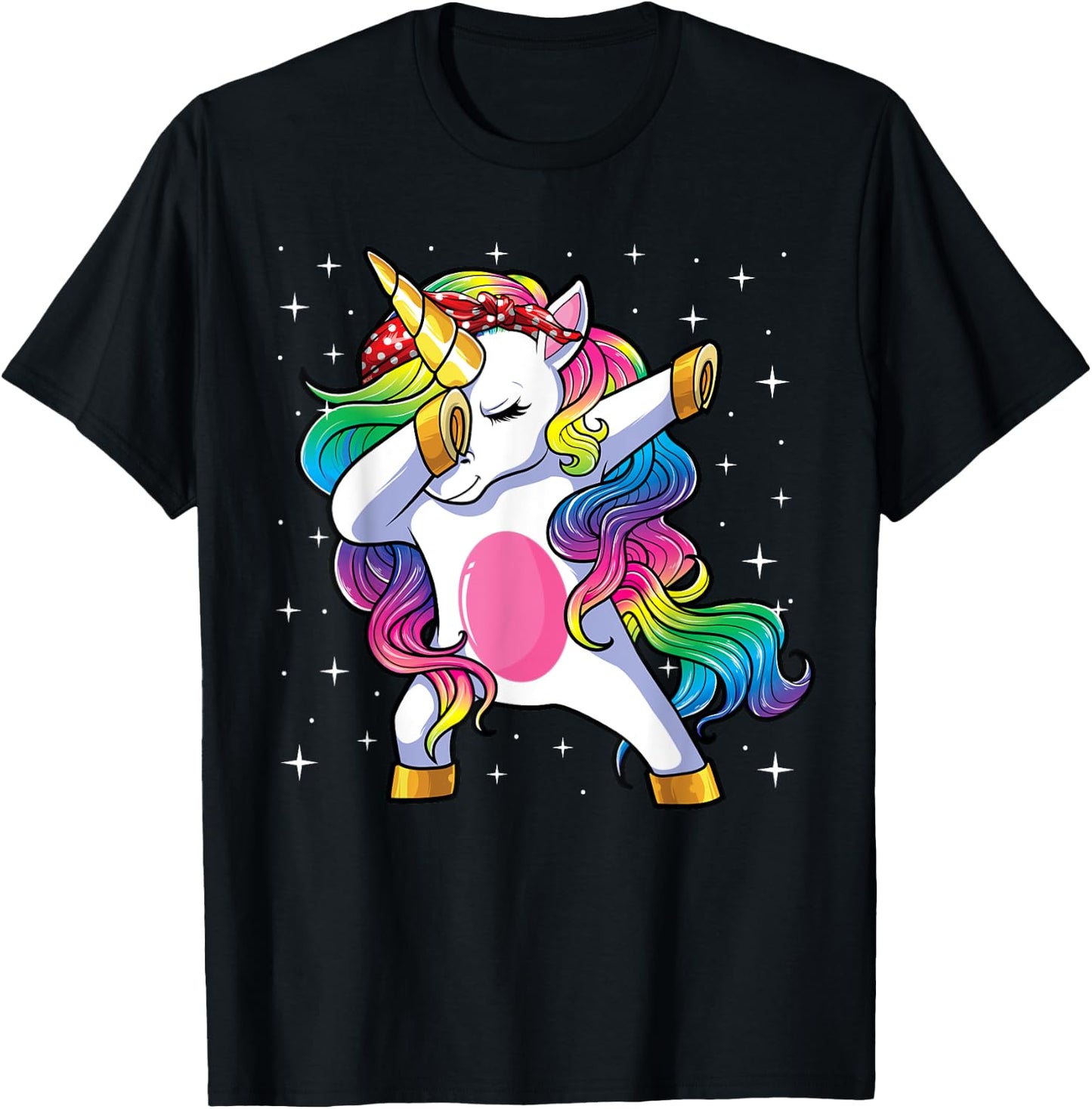 Dabbing Unicorn Shirt Girls Kids Mom Women Dab Unicorn T-Shirt - T-Shirt | Black