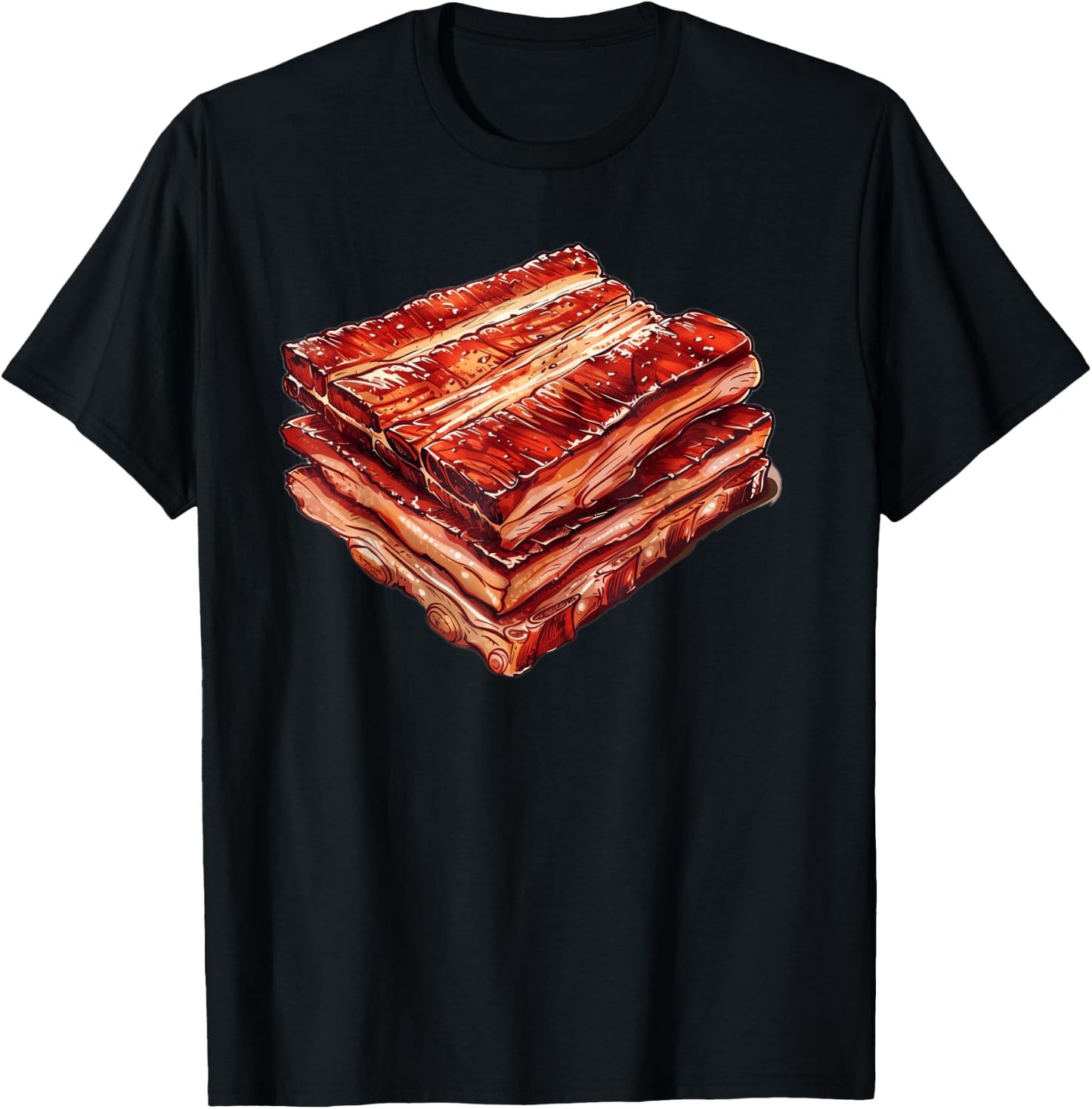 Pork Belly With A Vintage Look T-Shirt - T-Shirt | Black