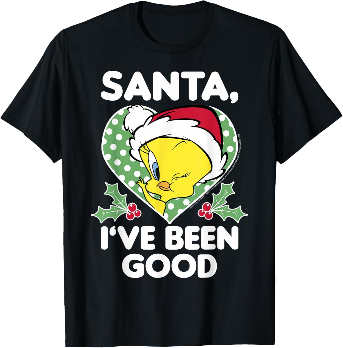 Looney Tunes Christmas Tweety Bird Santa I've Been Good T-Shirt - T-Shirt | Black