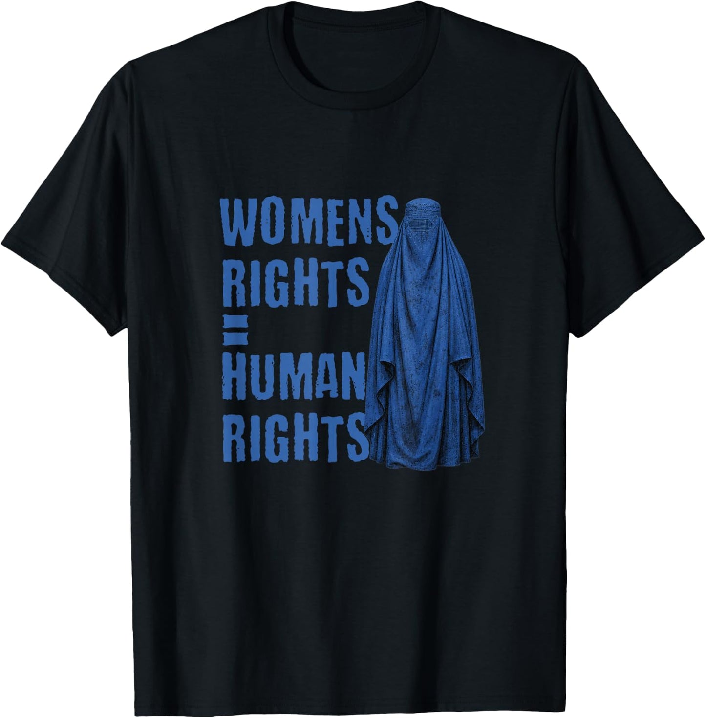 Afghan Women’s Rights Blue Burka T-Shirt - T-Shirt | Black
