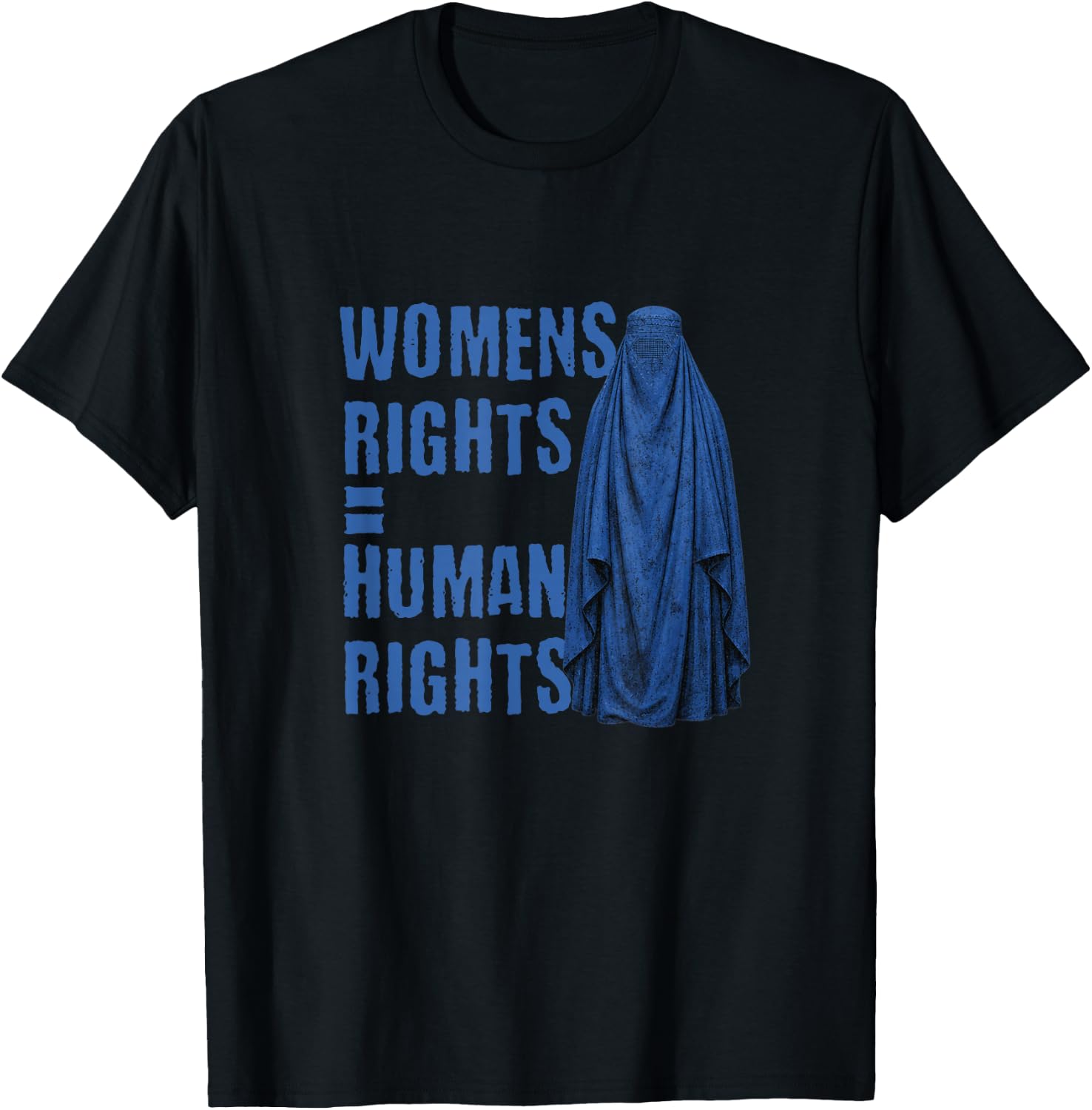 Afghan Women’s Rights Blue Burka T-Shirt - T-Shirt | Black