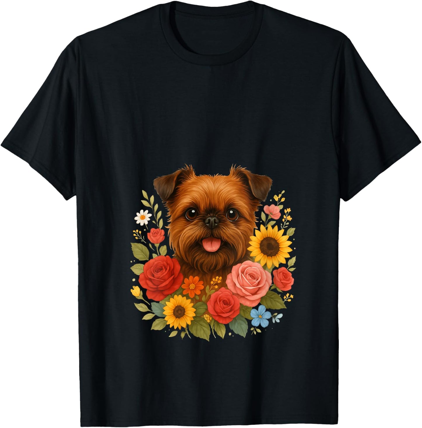 Brussels Griffon V-Neck T-Shirt - T-Shirt | Black