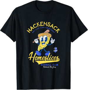 Hackensack Homeslices Retro Minor League Baseball Team T-Shirt - T-Shirt | Black