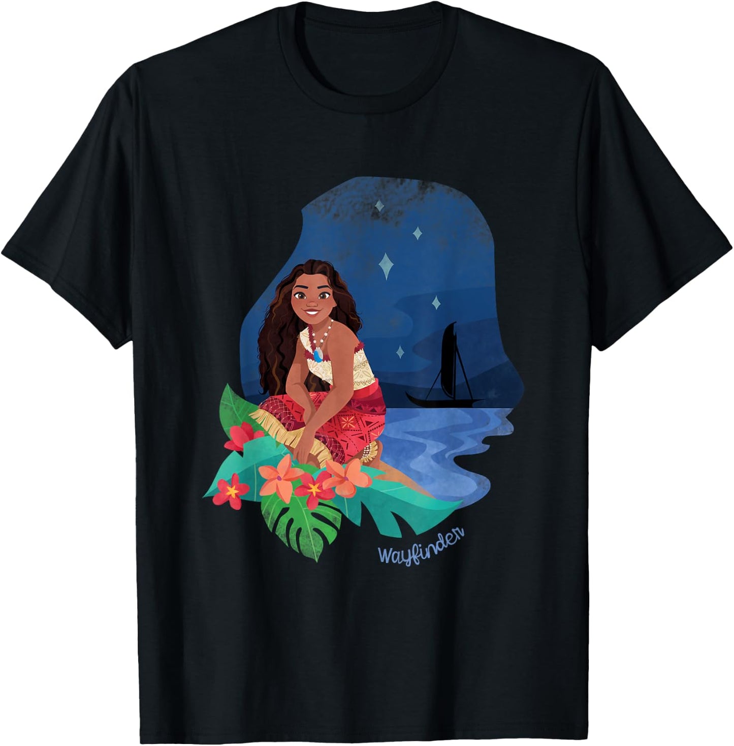Disney Moana 2 Oceania Wayfinder Midnight Moana , Black, S T-Shirt - T-Shirt | Black
