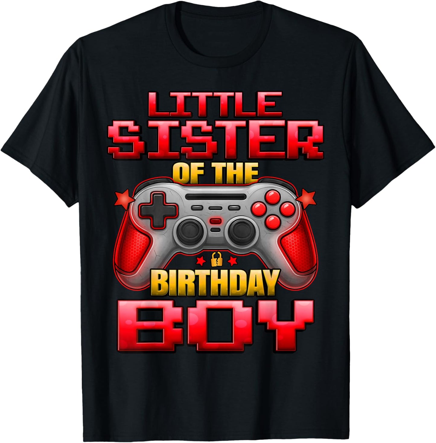 Little Sister of The Birthday Boy Matching Family Lil Sister T-Shirt - T-Shirt | Black