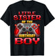 Little Sister of The Birthday Boy Matching Family Lil Sister T-Shirt - T-Shirt | Black