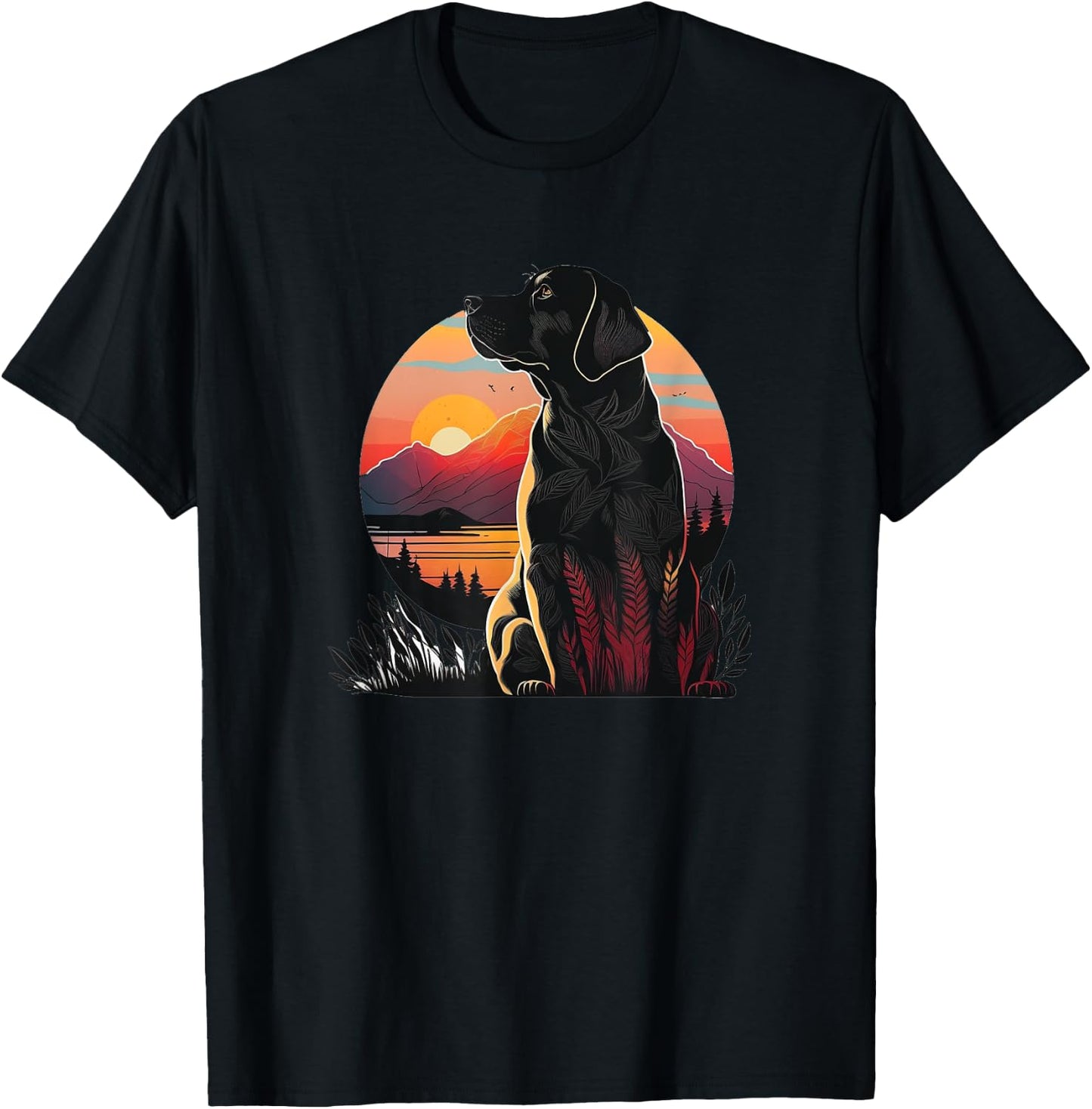 Cute Black Lab Black Labrador Retriever Puppy Dog Mom Animal Women Girls Kids T-Shirt - T-Shirt | Black
