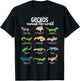 Geckos around the world - Types of Geckos T-Shirt - T-Shirt | Black