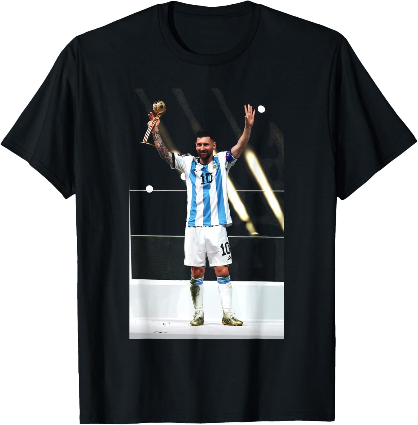 Lionel Messi Argentinien 2022 Katar Weltmeisterschaft Sieger Fußball T-Shirt - T-Shirt | Black