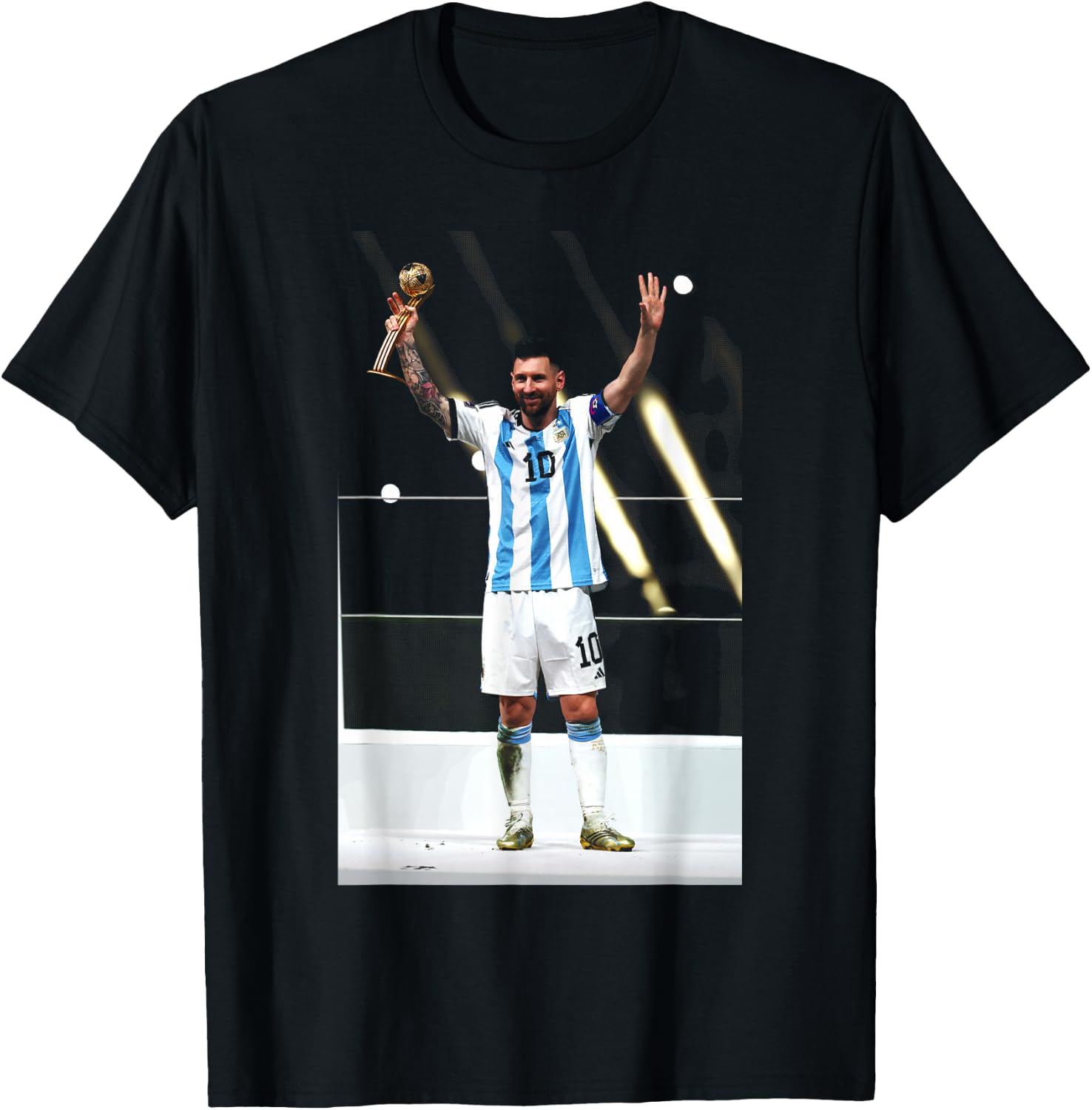 Lionel Messi Argentinien 2022 Katar Weltmeisterschaft Sieger Fußball T-Shirt - T-Shirt | Black