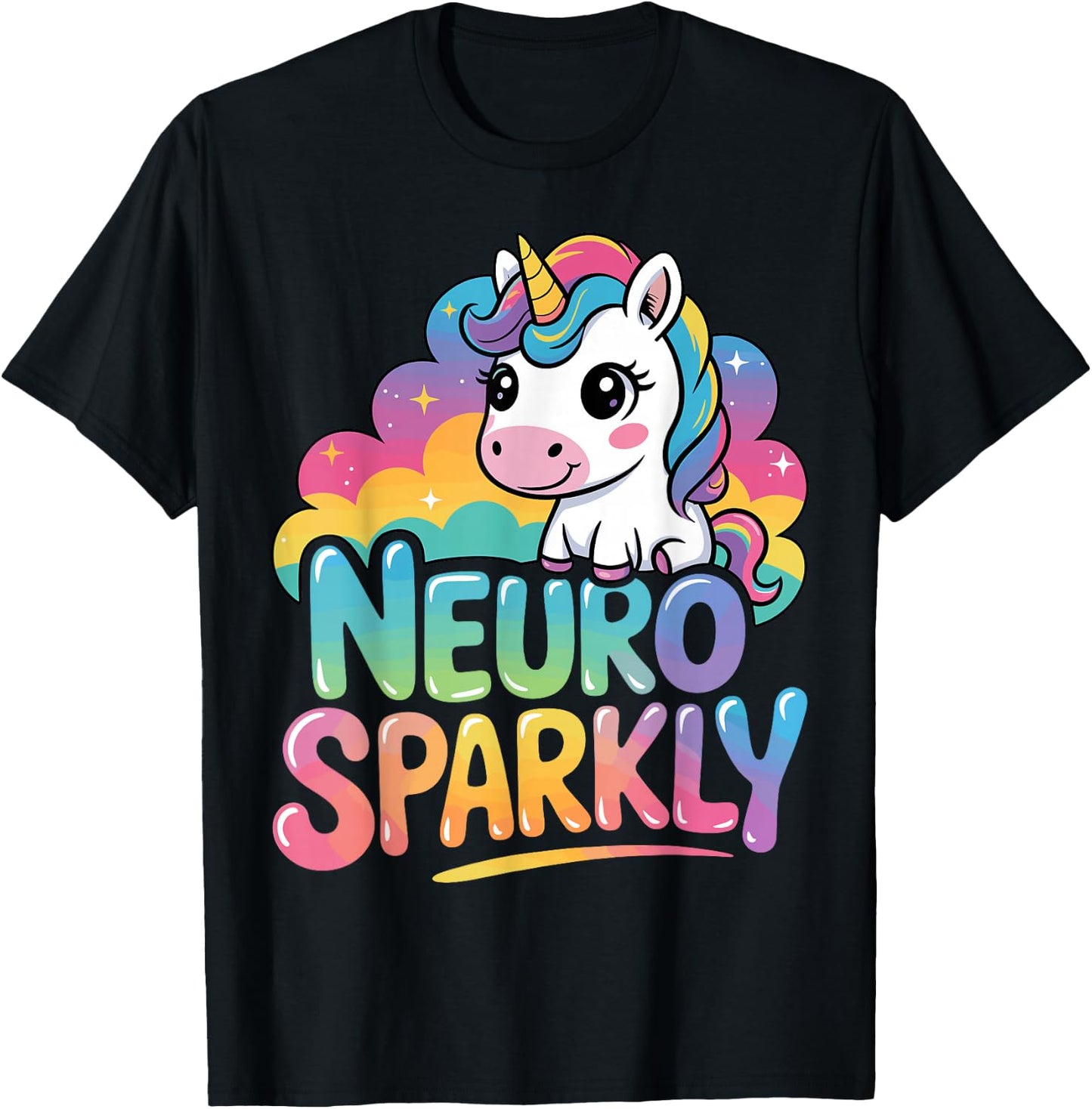 Unicorn Neurosparkly T-Shirt - T-Shirt | Black