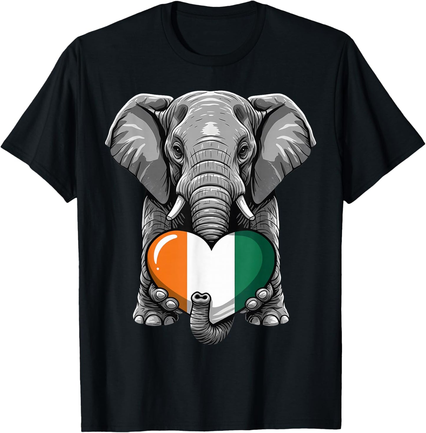 Ivory Coast Elephant Flag Cote D'Ivoire Ivorian Roots T-Shirt - T-Shirt | Black