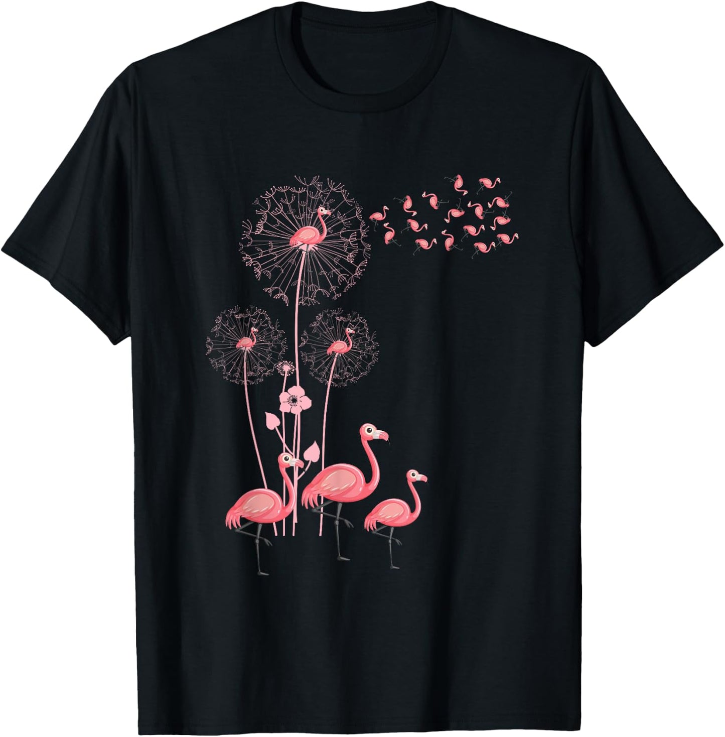 Dandelion Flamingo Flamingo Dandelion T-Shirt - T-Shirt | Black