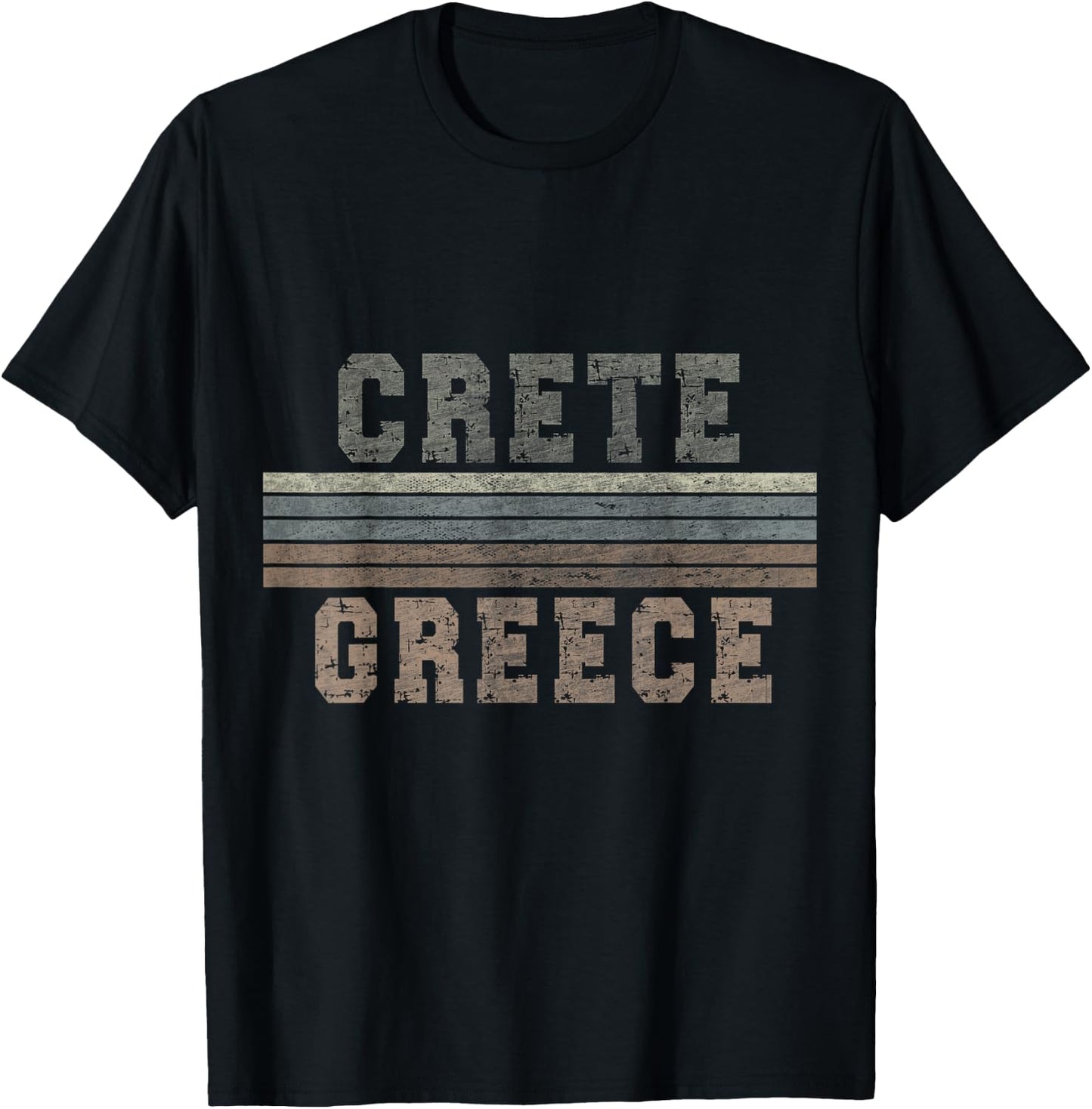 Retro Crete Greece T-Shirt - T-Shirt | Black