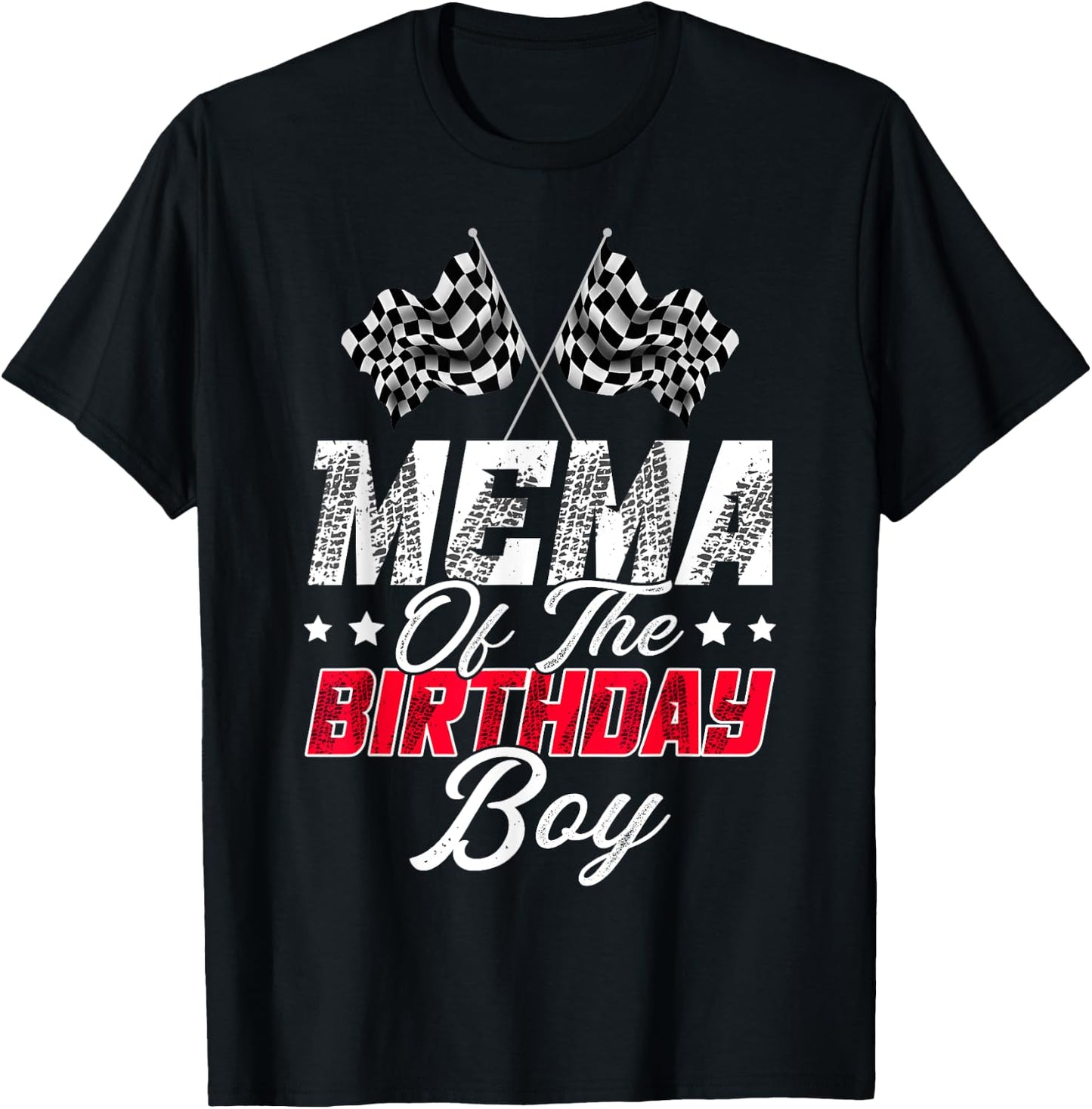 Race Car Mema Of The Birthday Boy Racing Family Pit Crew T-Shirt - T-Shirt | Black