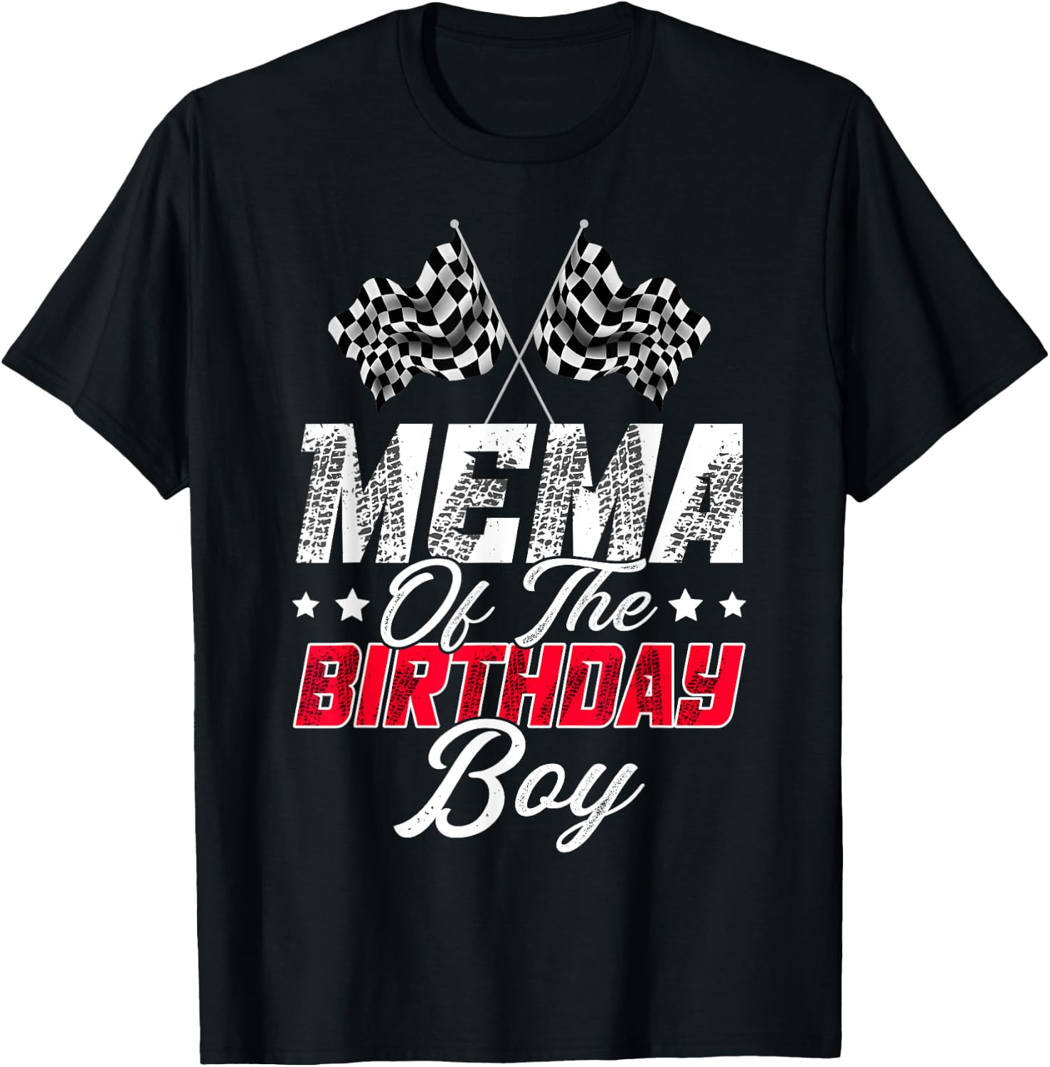 Race Car Mema Of The Birthday Boy Racing Family Pit Crew T-Shirt - T-Shirt | Black
