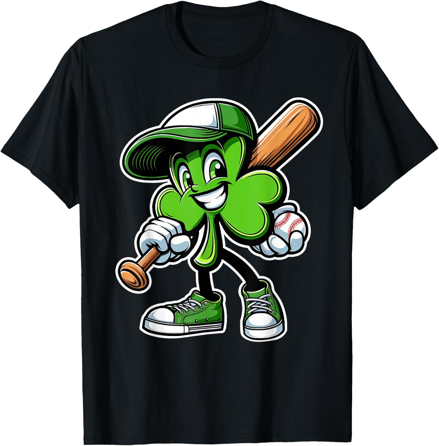Dabbing Shamrock Baseball Boys Girls St Patricks Day T-Shirt - T-Shirt | Black