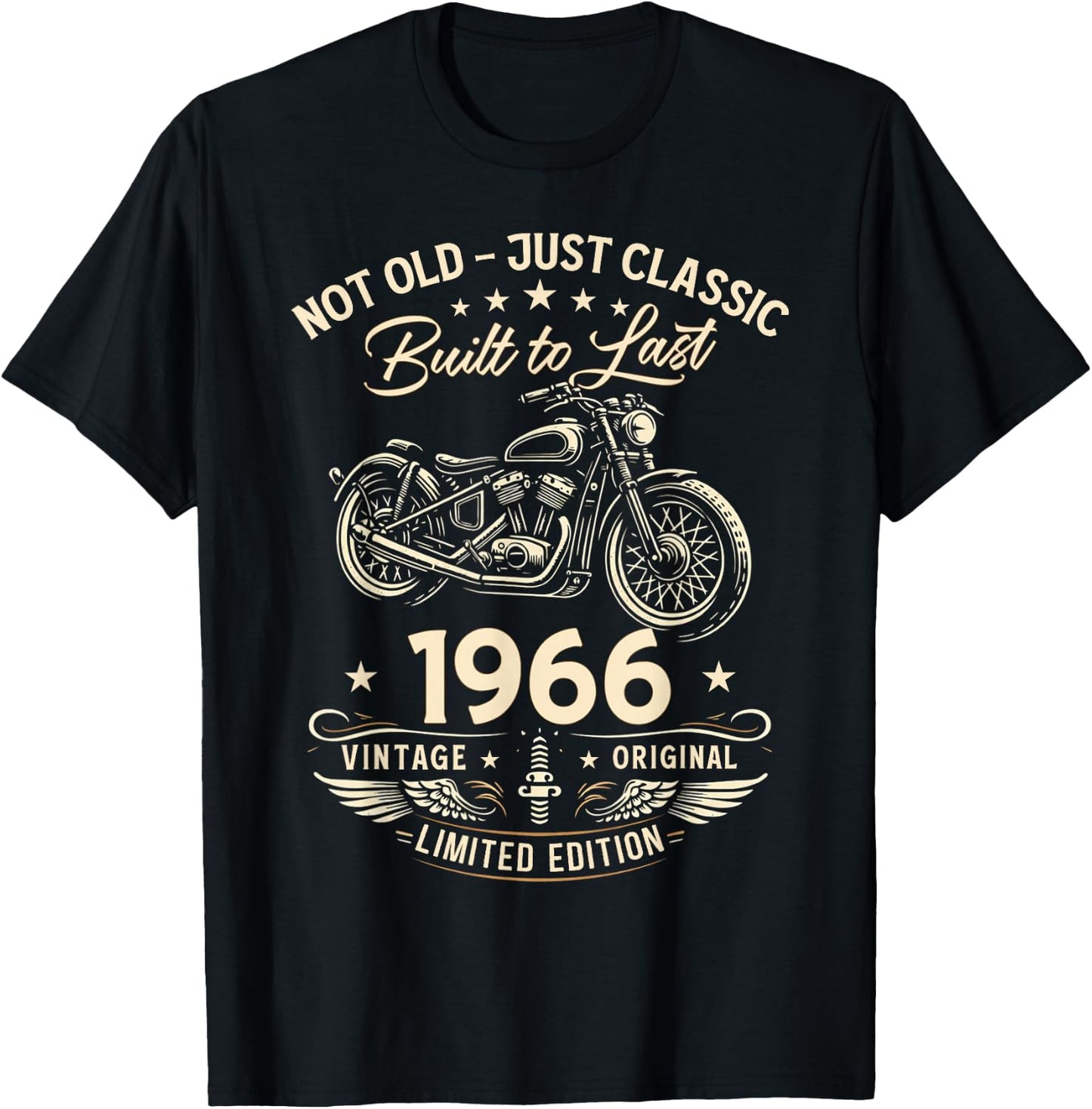 60. Geburtstag Mann Geschenk Motorrad Motorradfahrer 1966 T-Shirt - T-Shirt | Black
