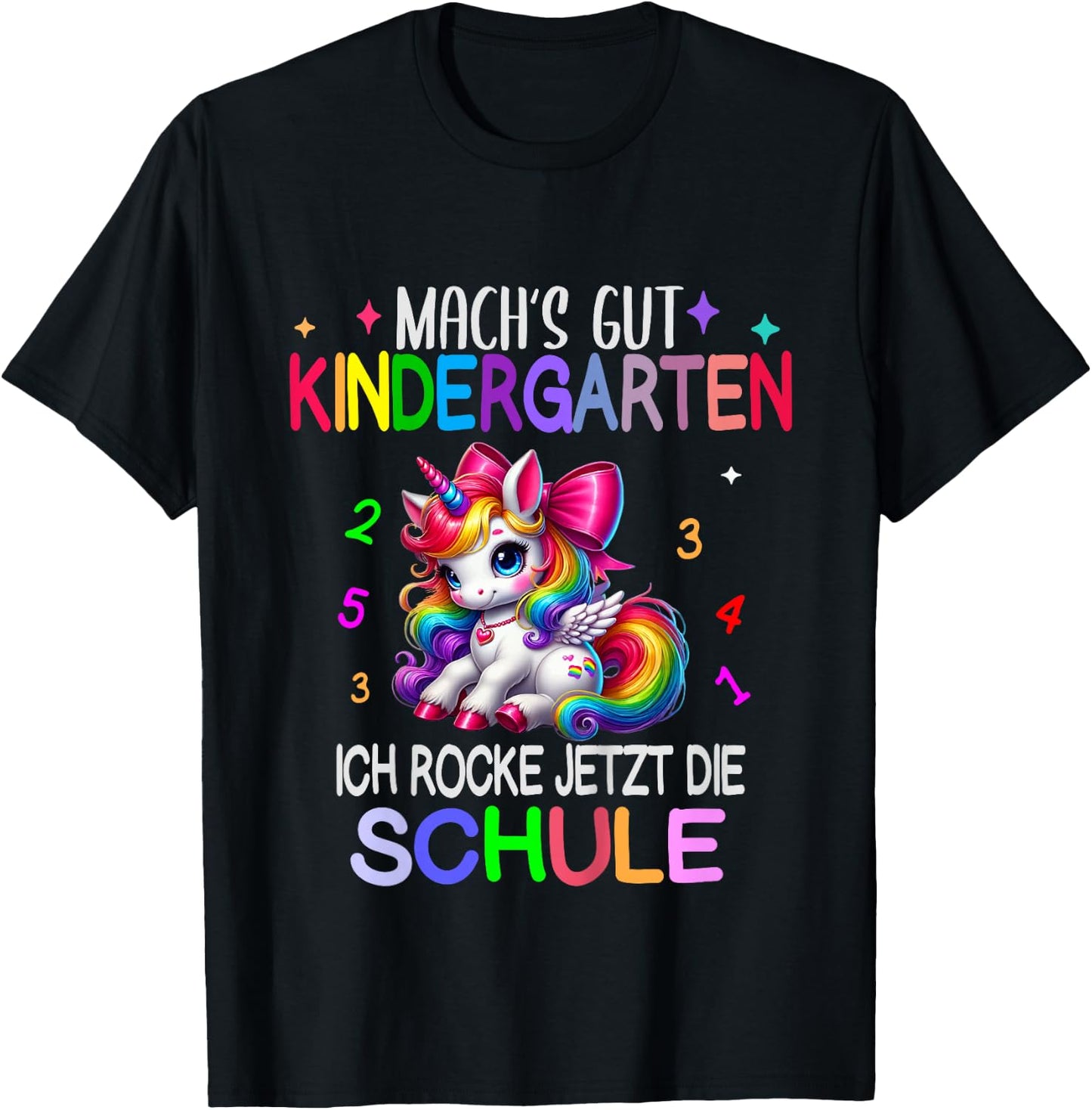 Kinder Ich Rocke jetzt die Schule Kita Abgänger Schulanfang Einhorn T-Shirt - T-Shirt | Black