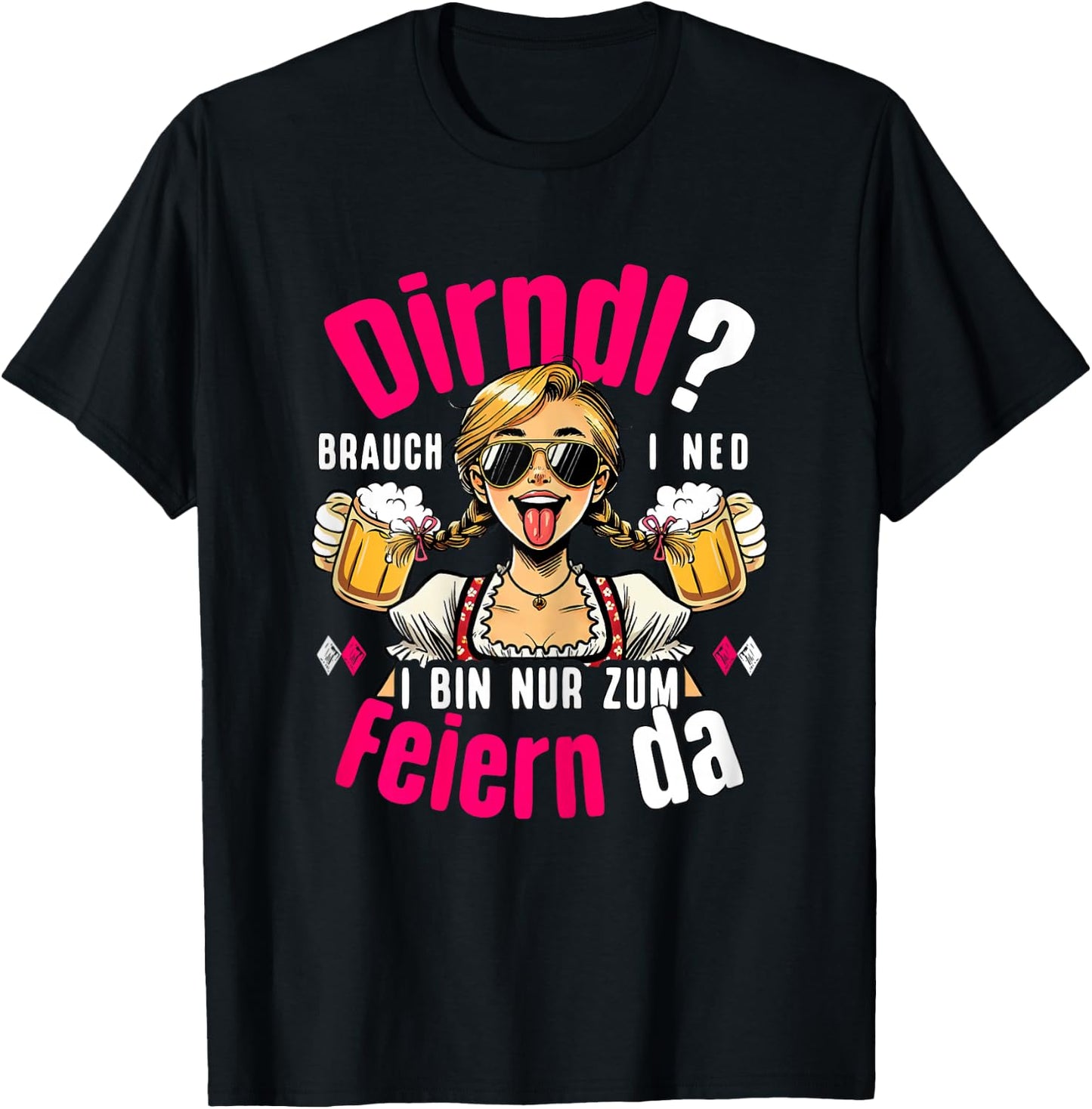 Suitable for Oktoberfest Outfit Women's Costume Shirt Costume T-Shirt - T-Shirt | Black