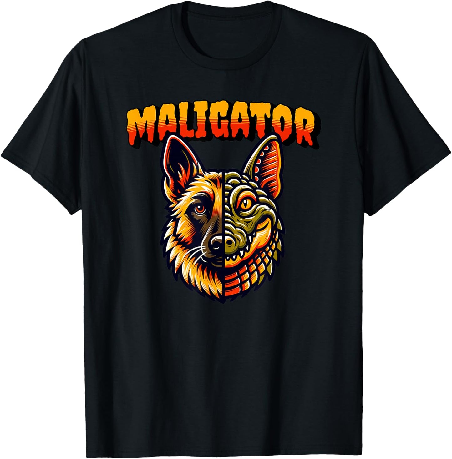 Maligator, Belgian Malinois Alligator Mix T-Shirt - T-Shirt | Black