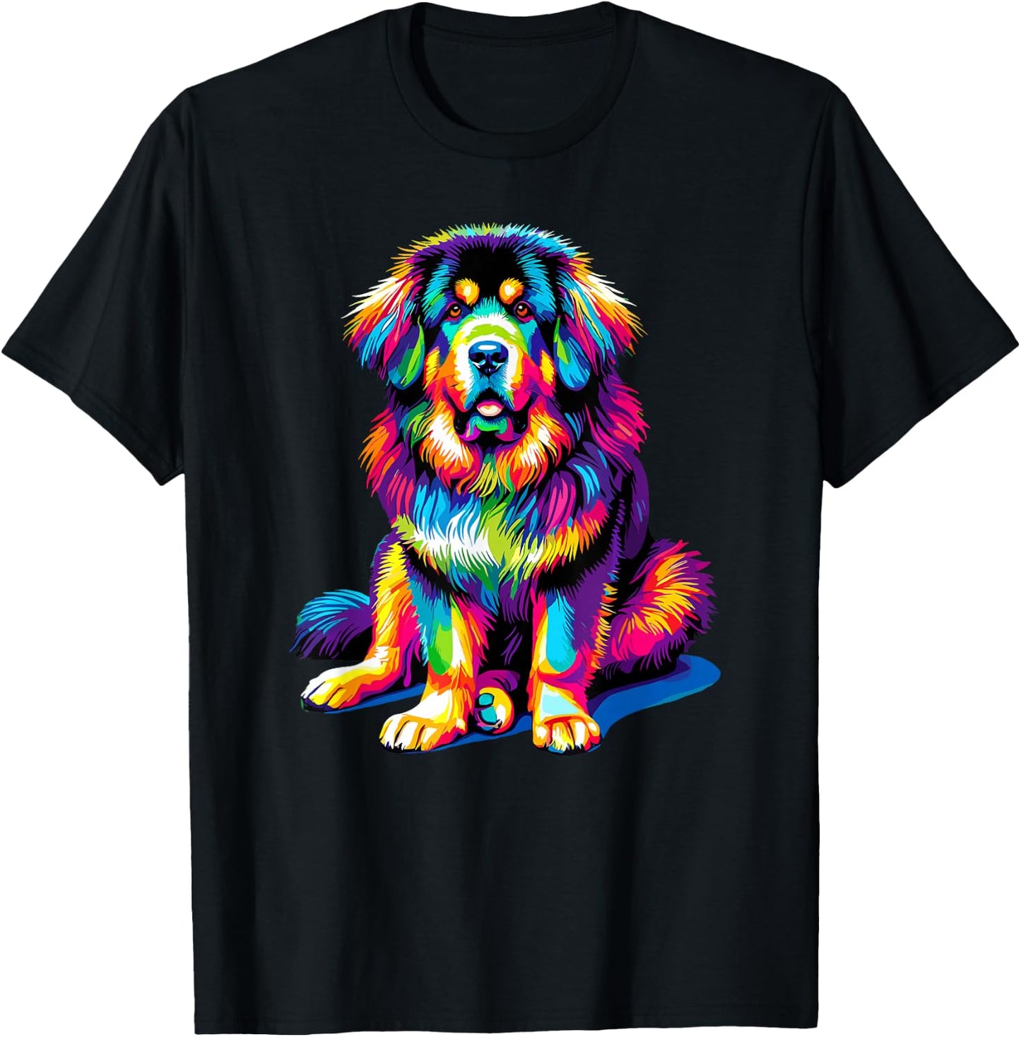 Colorful Tibetan Mastiff T-Shirt - T-Shirt | Black