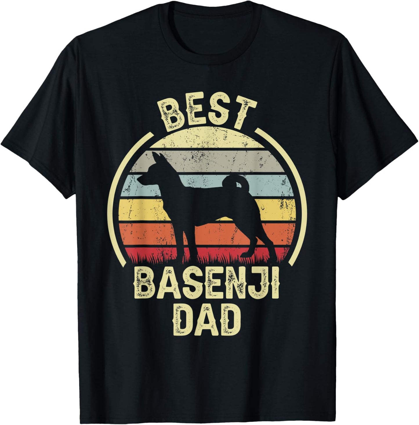 Best Dog Father Dad - Vintage Basenji T-Shirt - T-Shirt | Black