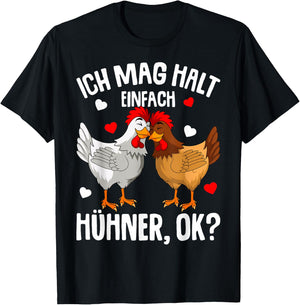 Ich mag halt Hühner Damen Mädchen Kinder Huhn T-Shirt - T-Shirt | Black