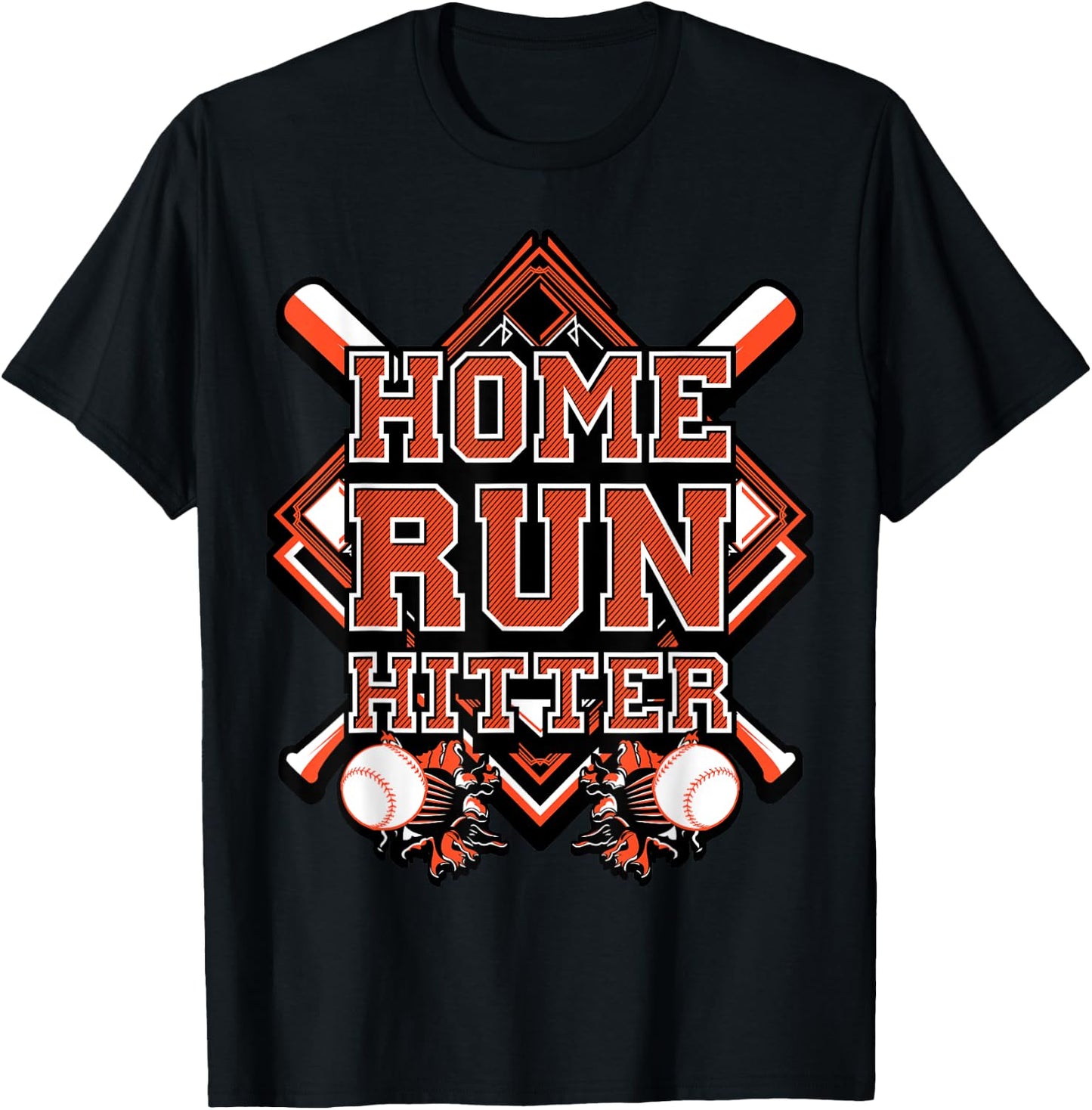 Black and orange baseball t shirt for boy men mom youth T-Shirt - T-Shirt | Black