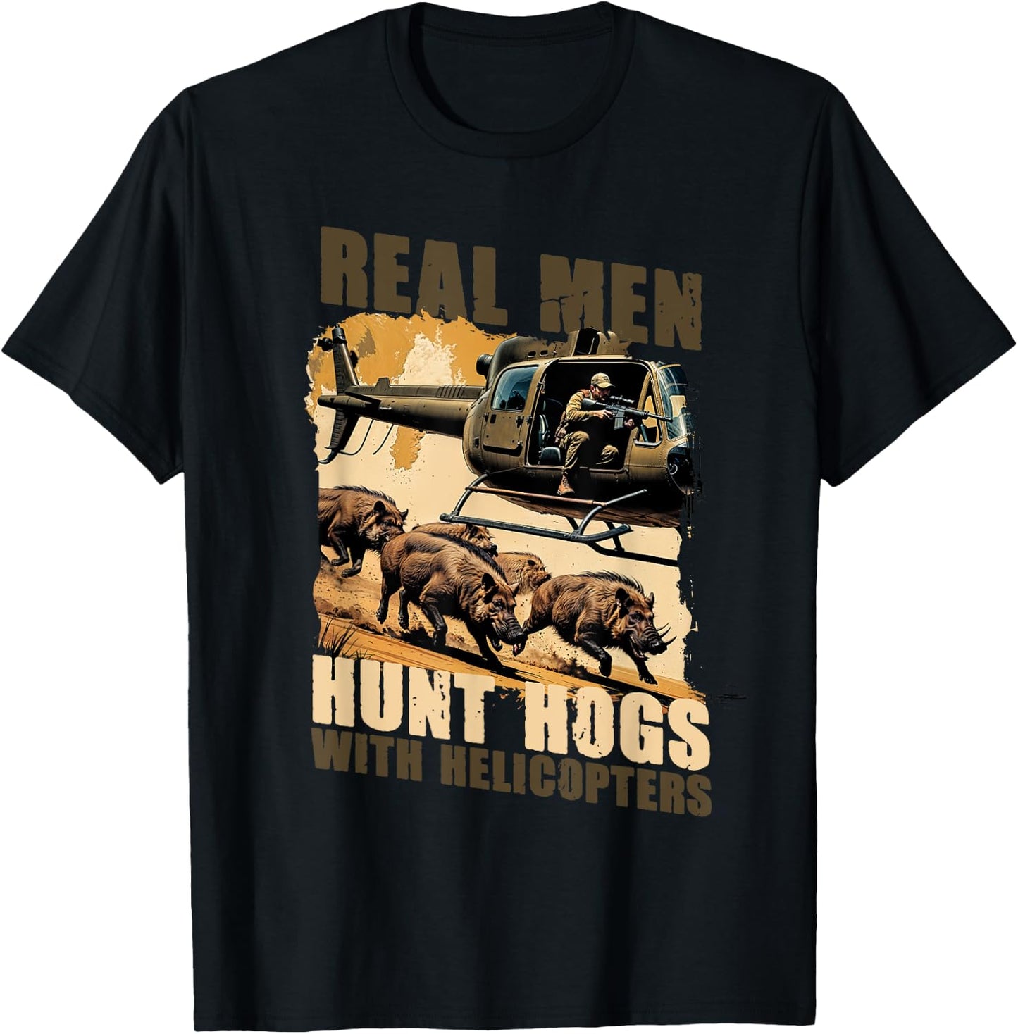 Sanglier Chasse au Sanglier Porc T-Shirt - T-Shirt | Black