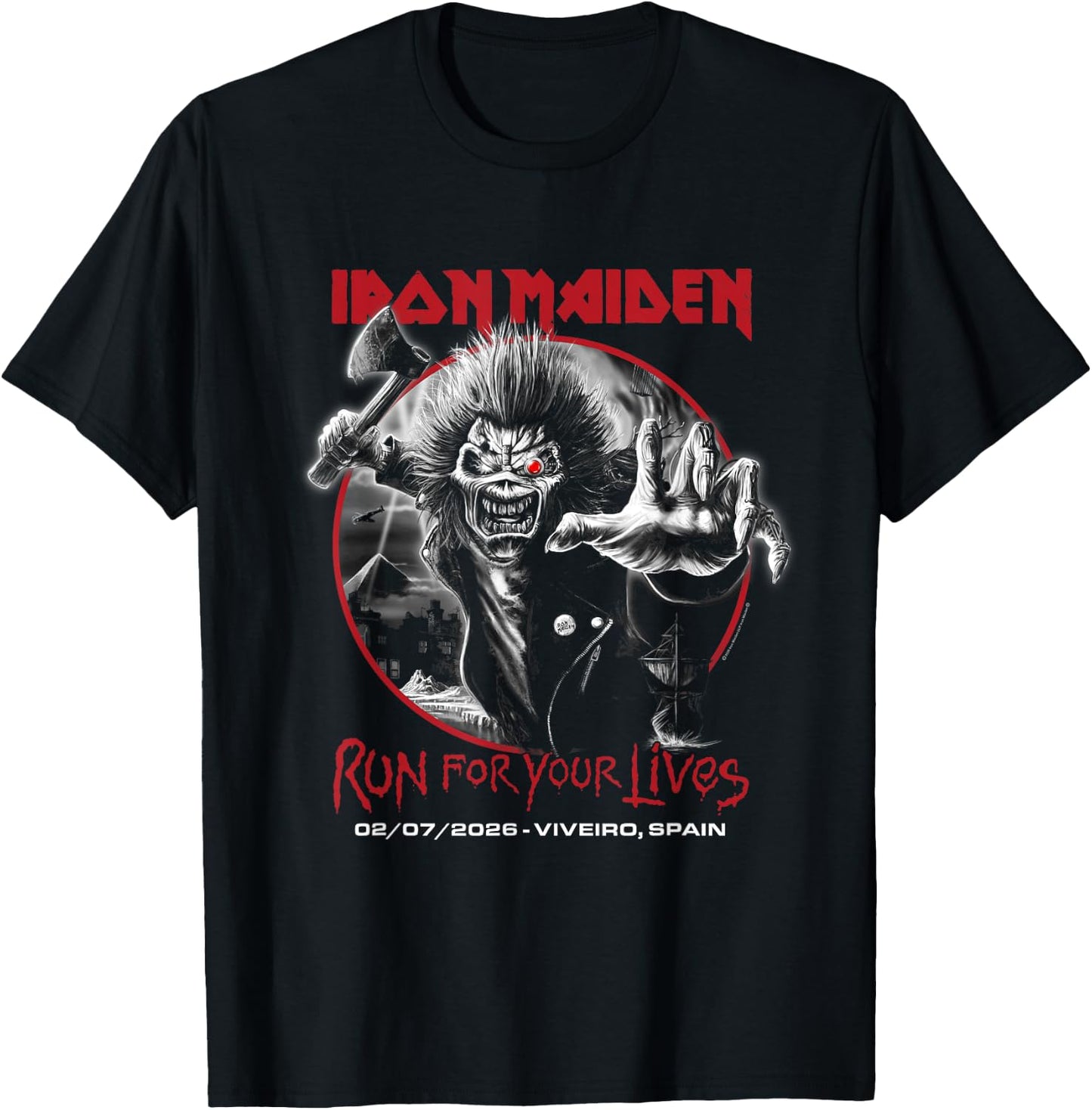 Iron Maiden Run for Your Lives Tour 2026 Viveiro T-Shirt - T-Shirt | Black