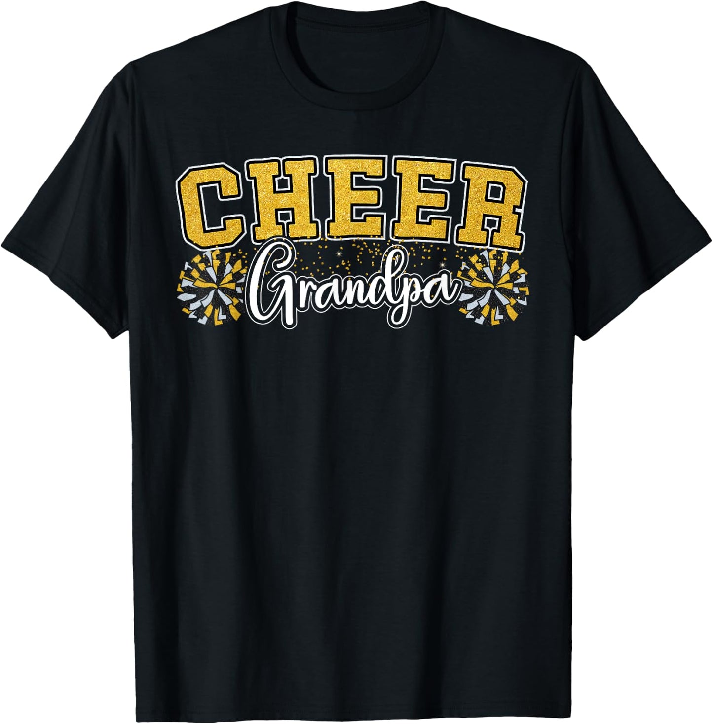Cheer Grandpa My Favorite Cheerleader Calls Me G-pa Yellow T-Shirt - T-Shirt | Black