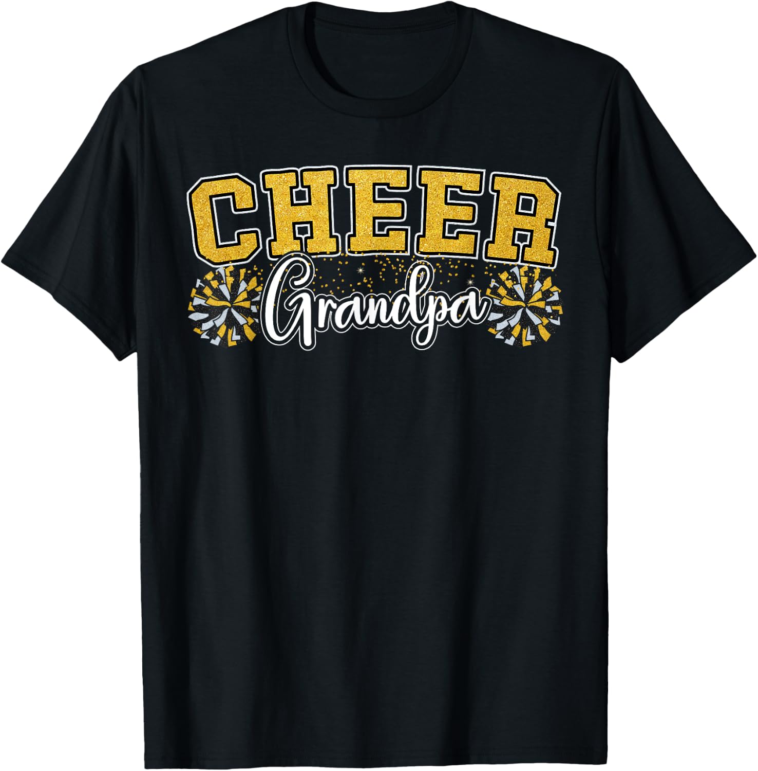 Cheer Grandpa My Favorite Cheerleader Calls Me G-pa Yellow T-Shirt - T-Shirt | Black
