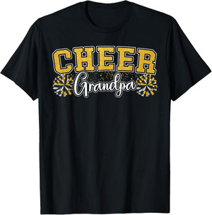 Cheer Grandpa My Favorite Cheerleader Calls Me G-pa Yellow T-Shirt - T-Shirt | Black
