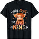 Holy Cow Im Nine Scottish Highland Cow Print 9th Birthday T-Shirt - T-Shirt | Black