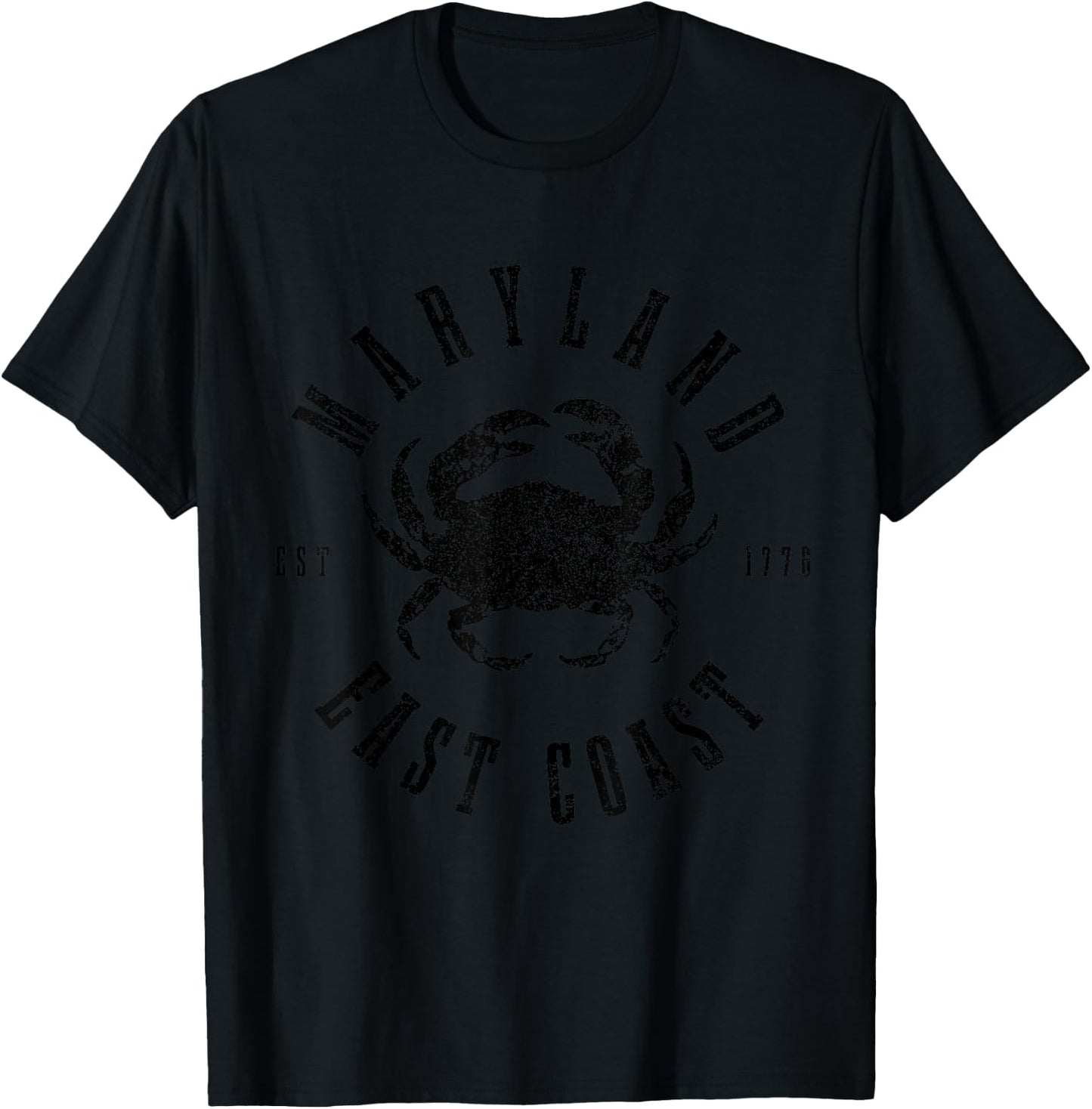 Maryland Blue Crab Crabbing East Coast Pride Vintage T-Shirt - T-Shirt | Black