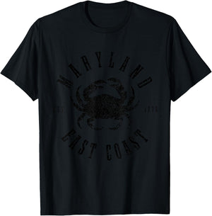 Maryland Blue Crab Crabbing East Coast Pride Vintage T-Shirt - T-Shirt | Black