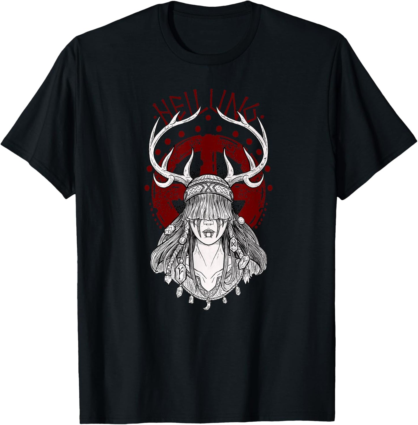 Nordic Shirt Shaman Girl Heilung , Black, S T-Shirt - T-Shirt | Black
