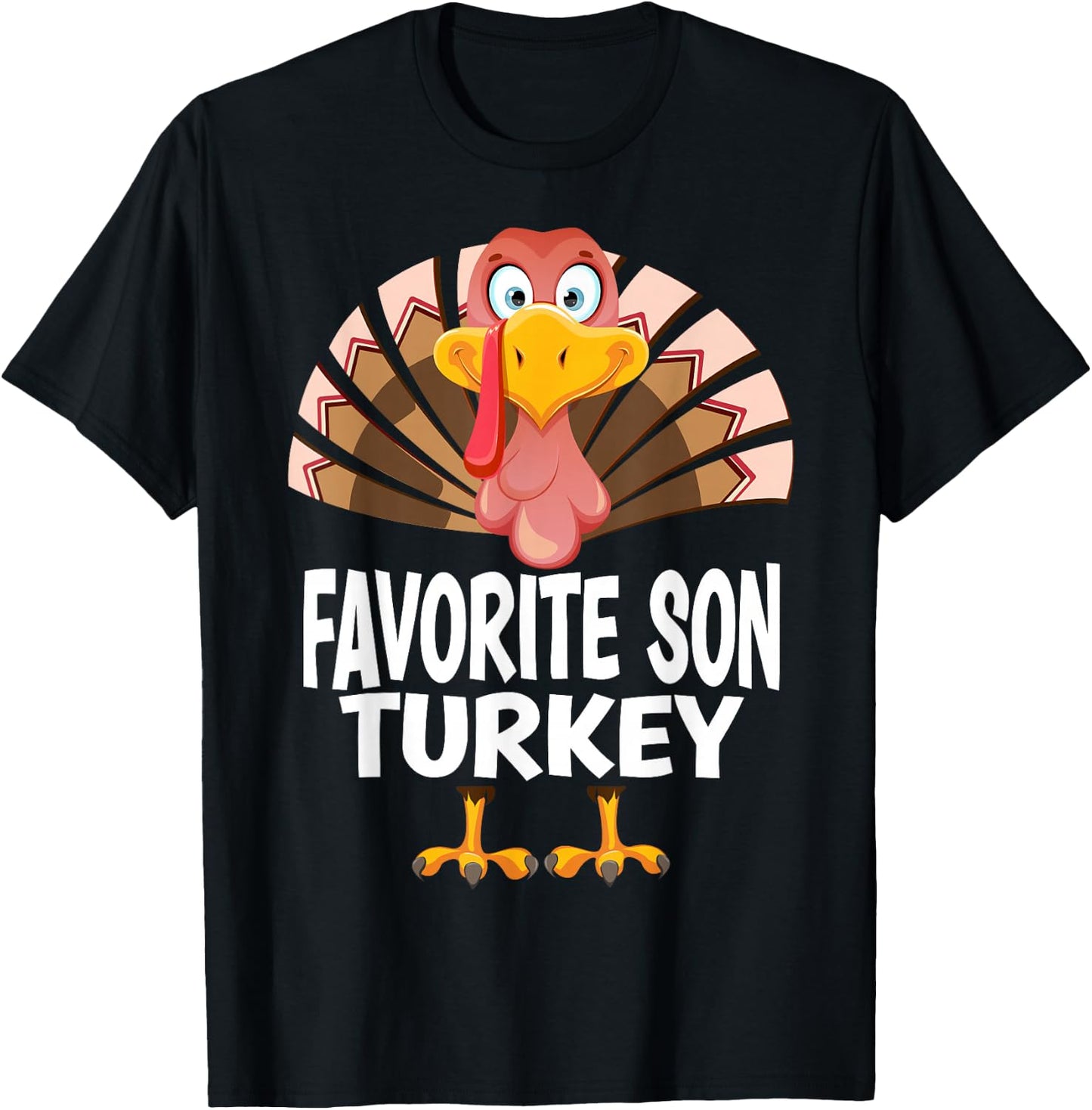99 Gifts Thanksgiving Favorite Son Turkey Matching Pajama T-Shirt - T-Shirt | Black