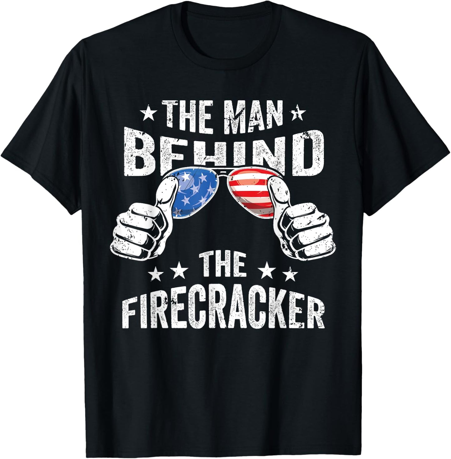 4th of July Pregnancy the Man Behind the Firecracker T-Shirt - T-Shirt | Black