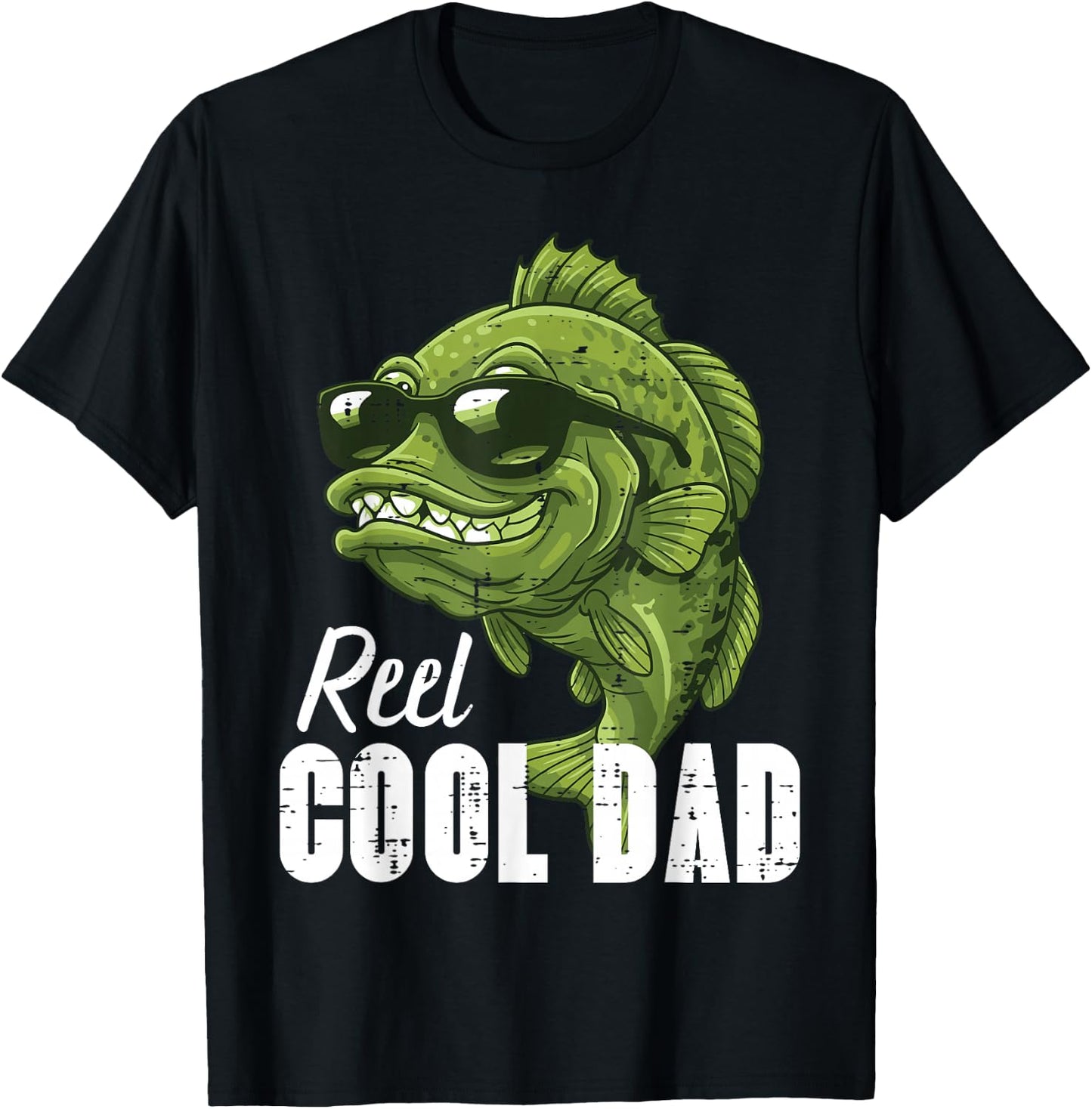 Fathers Day Fishing Reel Cool Dad Fun Bass Papa Daddy Angler T-Shirt - T-Shirt | Black