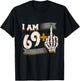 I Am 69 Plus Middle Finger Skeleton Bone 70th Birthday Shirt T-Shirt - T-Shirt | Black