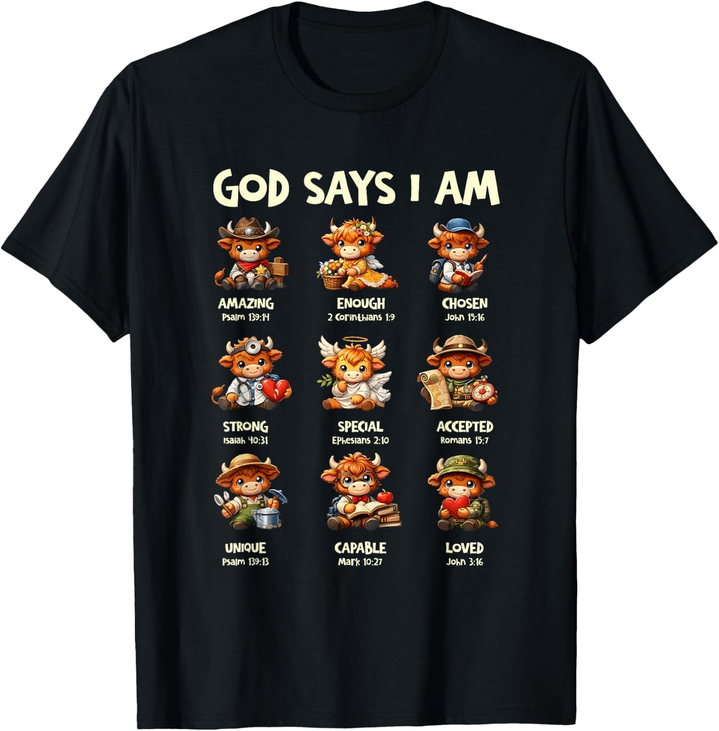 Scottish Cow T-Shirt - T-Shirt | Black