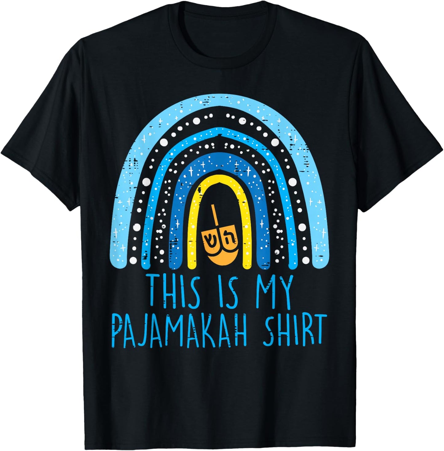 This Is My Pajamakah Shirt Rainbow Hanukkah PJs Women Children T-Shirt - T-Shirt | Black