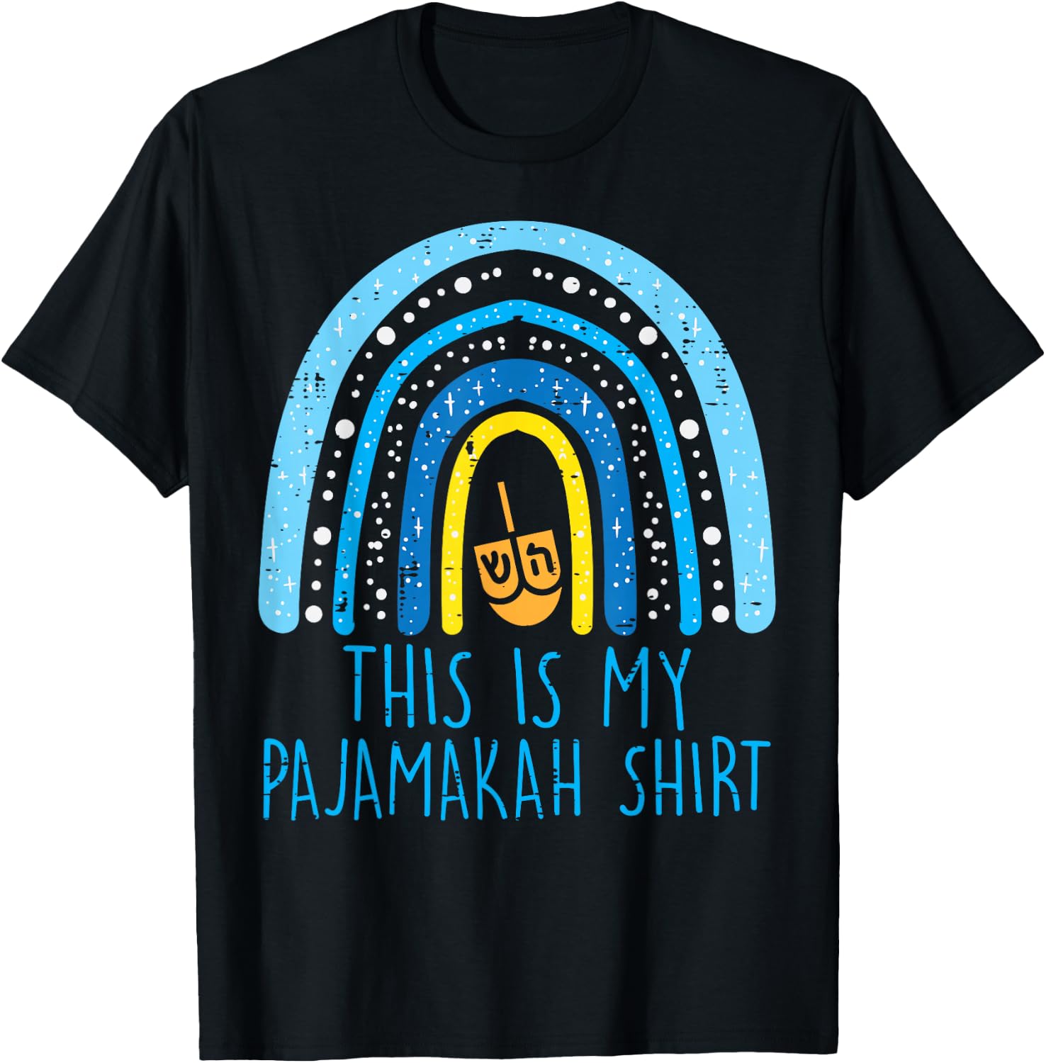 This Is My Pajamakah Shirt Rainbow Hanukkah PJs Women Children T-Shirt - T-Shirt | Black